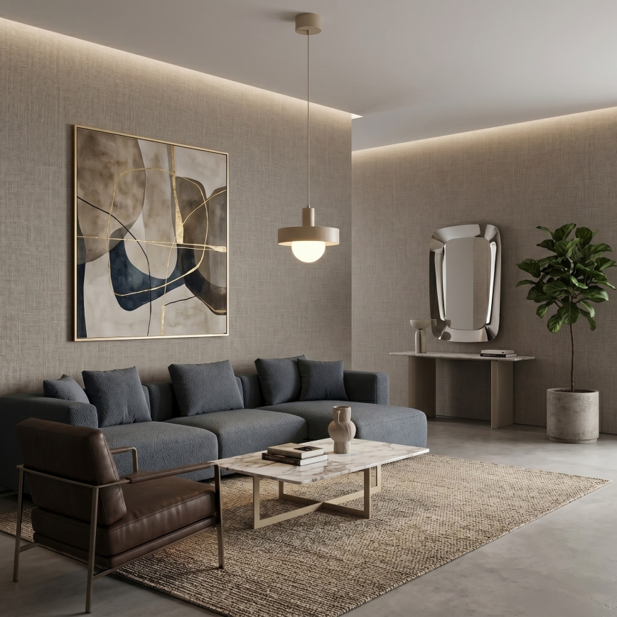 Luster na sajli CANAN 1xE27/15W/230V prečnik 29 cm bež