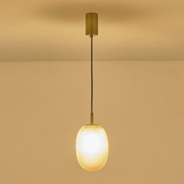 Luster na sajli CANDY 1xE14/25W/230V, bela, prečnika 15 cm