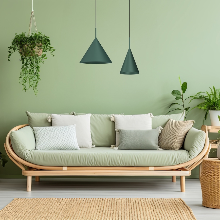 Luster na sajli CAPITAL, 1xGX53/15W/230V, prečnik 32 cm, zelena