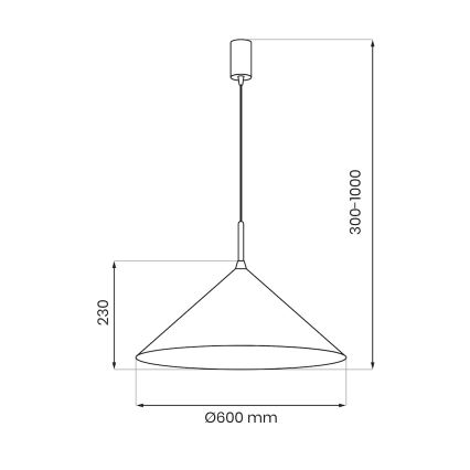 Luster na sajli CAPITAL 1xGX53/15W/230V, prečnika 60 cm, zlatne boje