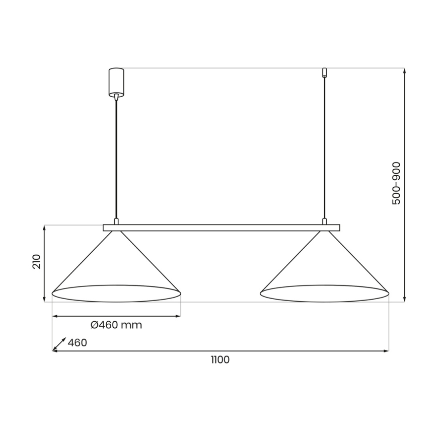 Luster na sajli CAPITAL 2xGX53/15W/230V, zelene boje