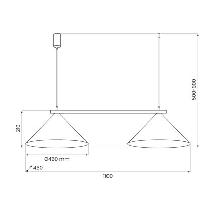 Luster na sajli CAPITAL 2xGX53/15W/230V zlatna