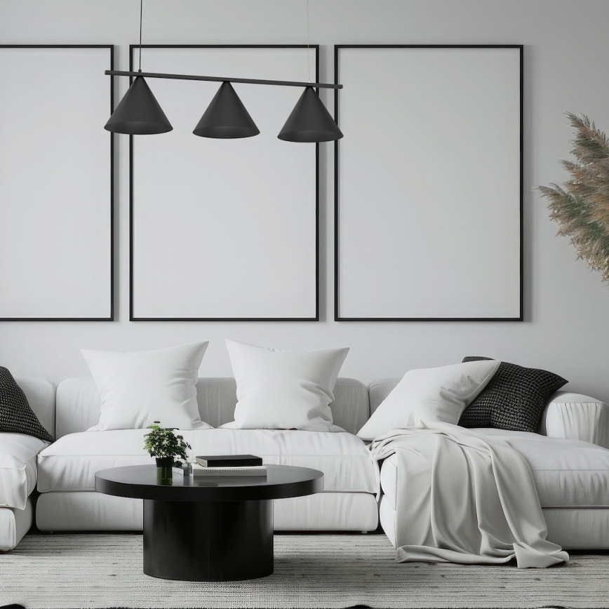 Luster na sajli CAPITAL 3xGX53/15W/230V crna