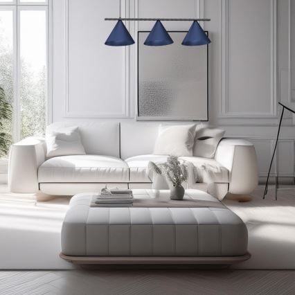 Luster na sajli CAPITAL 3xGX53/15W/230V, plave boje