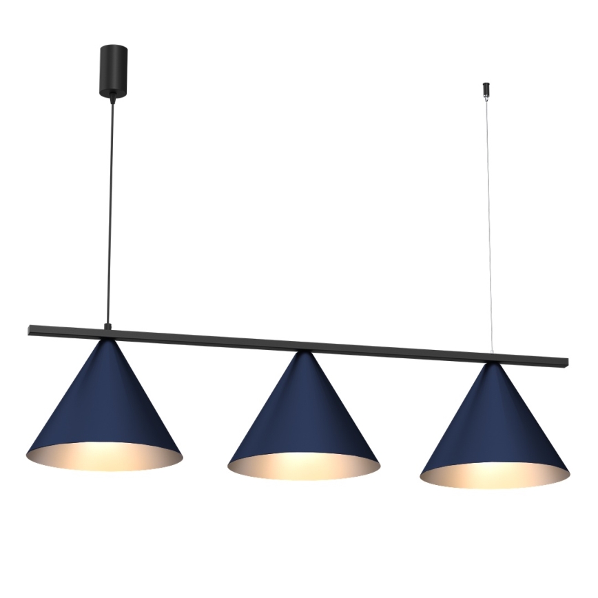 Luster na sajli CAPITAL 3xGX53/15W/230V, plave boje