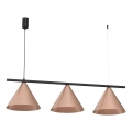 Luster na sajli CAPITAL 3xGX53/15W/230V, roze zlato
