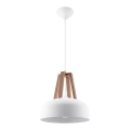 Luster na sajli CASCO 1xE27/60W/230V, prečnik 30 cm, breza
