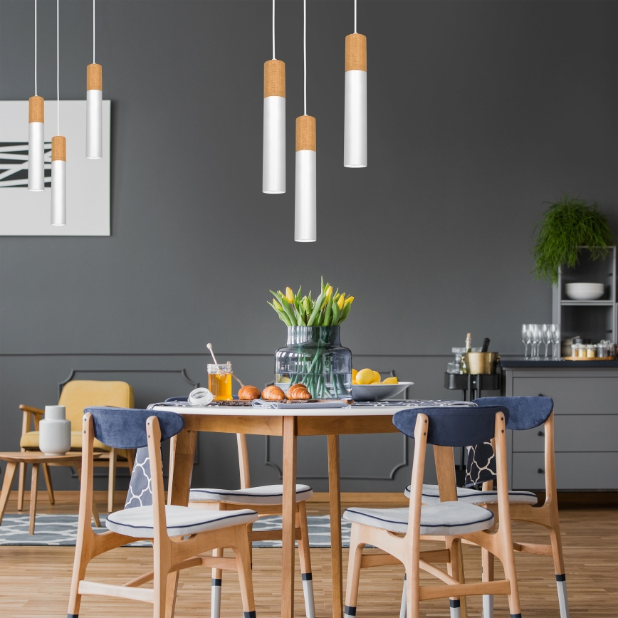 Luster na sajli CASSA 3xGU10/8W/230V buk/bela