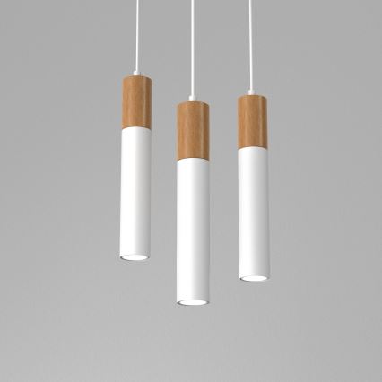 Luster na sajli CASSA 3xGU10/8W/230V buk/bela