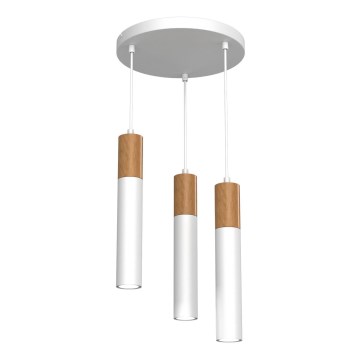 Luster na sajli CASSA 3xGU10/8W/230V buk/bela