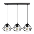 Luster na sajli CEED 3xE27/60W/230V crne boje