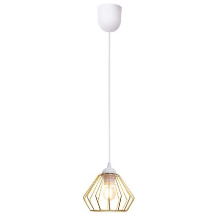 Luster na sajli CEED GOLD 1xE27/60W/230V, prečnik 17,5 cm, bela/zlatna