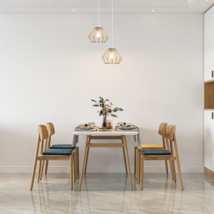 Luster na sajli CEED GOLD 2xE27/60W/230V, prečnik 28 cm, bela/zlatna