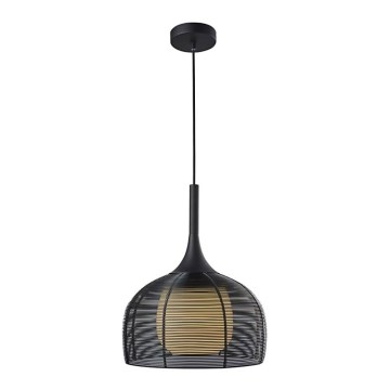 Luster na sajli CENTER 1xE27/9W/230V crni