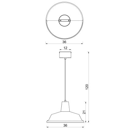 Luster na sajli CLASS 1xE27/15W/230V, bronzan