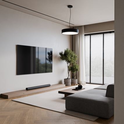 Luster na sajli CLEO 3xE27/24W/230V pr. 40 cm crna