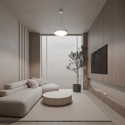 Luster na sajli CLEO 3xE27/24W/230V, prečnika 40 cm, beo