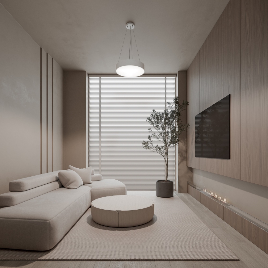 Luster na sajli CLEO 3xE27/24W/230V, prečnika 40 cm, beo