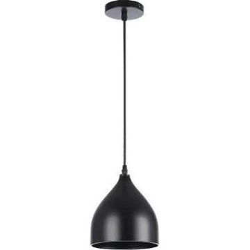 Luster na sajli COMO 1xE27/60W/230V, prečnik 17 cm, crne boje