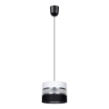Luster na sajli CORAL 1xE27/60W/230V crno-bela
