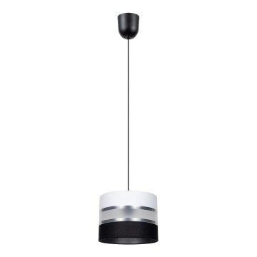 Luster na sajli CORAL 1xE27/60W/230V crno-bela