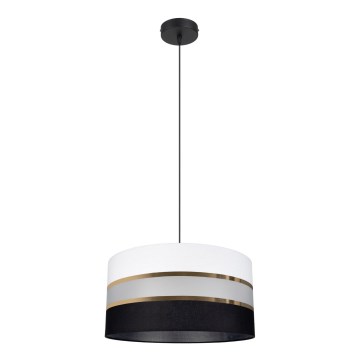 Luster na sajli CORAL 1xE27/60W/230V crno-bela