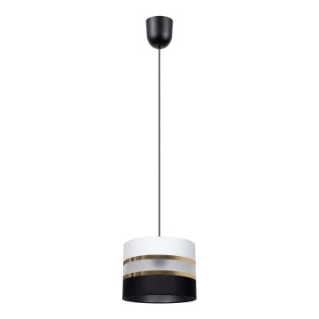 Luster na sajli CORAL 1xE27/60W/230V crno-beli