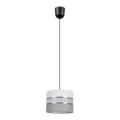 Luster na sajli CORAL 1xE27/60W/230V, prečnik 20 cm, bela/siva