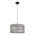 Luster na sajli CORAL 1xE27/60W/230V, prečnik 40 cm, siv