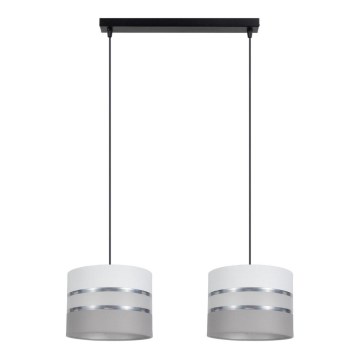 Luster na sajli CORAL 2xE27/60W/230V bela/siva