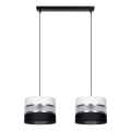 Luster na sajli CORAL 2xE27/60W/230V crno-bela