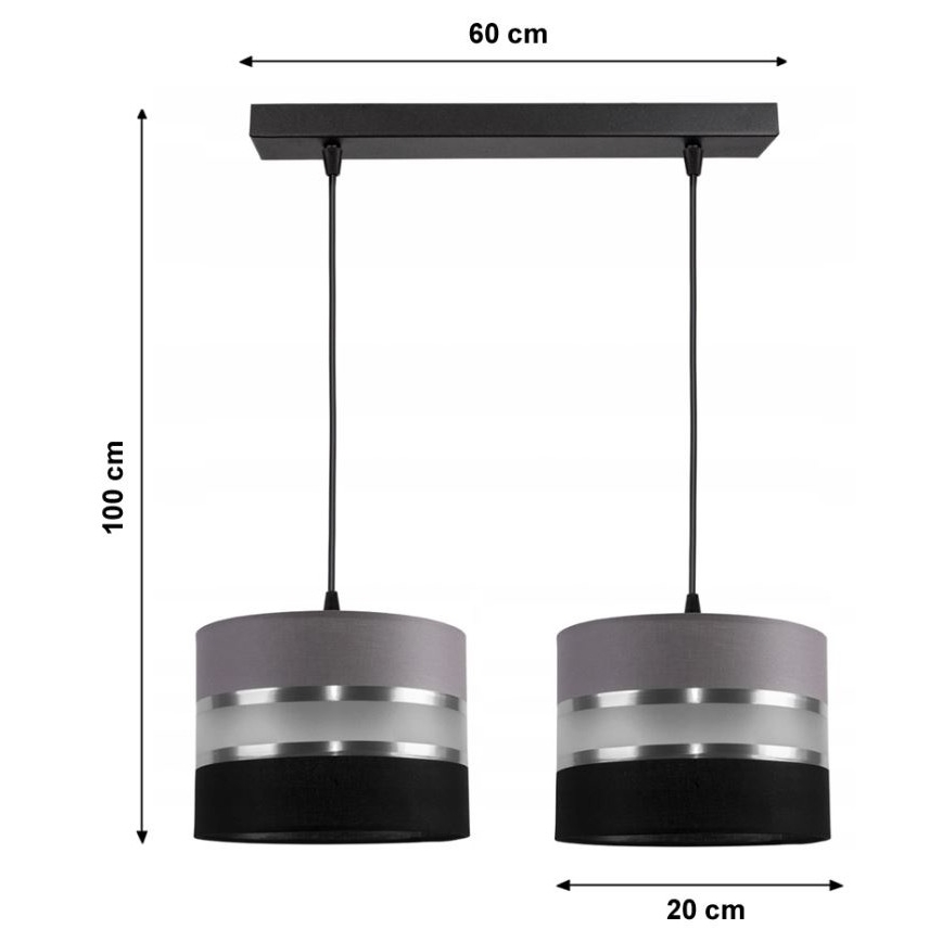 Luster na sajli CORAL 2xE27/60W/230V