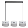 Luster na sajli CORAL 3xE27/60W/230V bela/siva