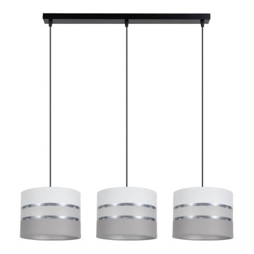 Luster na sajli CORAL 3xE27/60W/230V bela/siva