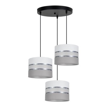 Luster na sajli CORAL 3xE27/60W/230V bela/siva