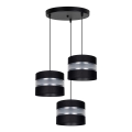 Luster na sajli CORAL 3xE27/60W/230V crni/matni hrom fi 45 cm
