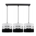 Luster na sajli CORAL 3xE27/60W/230V crno-bela