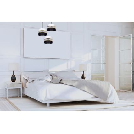 Luster na sajli CORAL 3xE27/60W/230V crno-beli