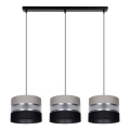 Luster na sajli CORAL 3xE27/60W/230V crno-siva
