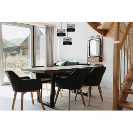 Luster na sajli CORAL 3xE27/60W/230V crno-siva