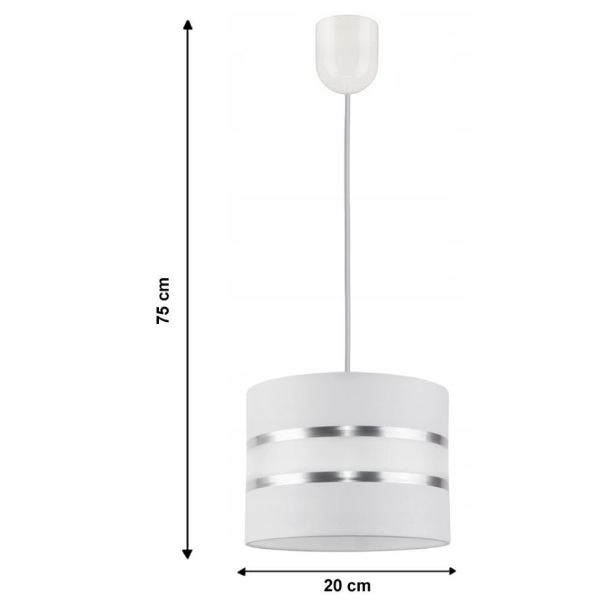 Luster na sajli CORAL S 1xE27/60W/230V bela