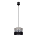 Luster na sajli CORAL S 1xE27/60W/230V crno-sivi