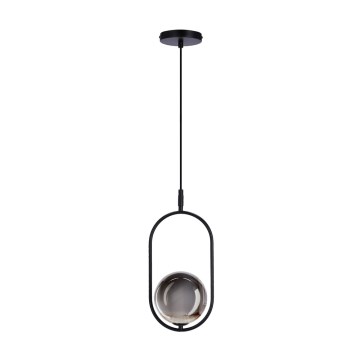 Luster na sajli CORDEL 1xG9/28W/230V crna/zadimljeno staklo