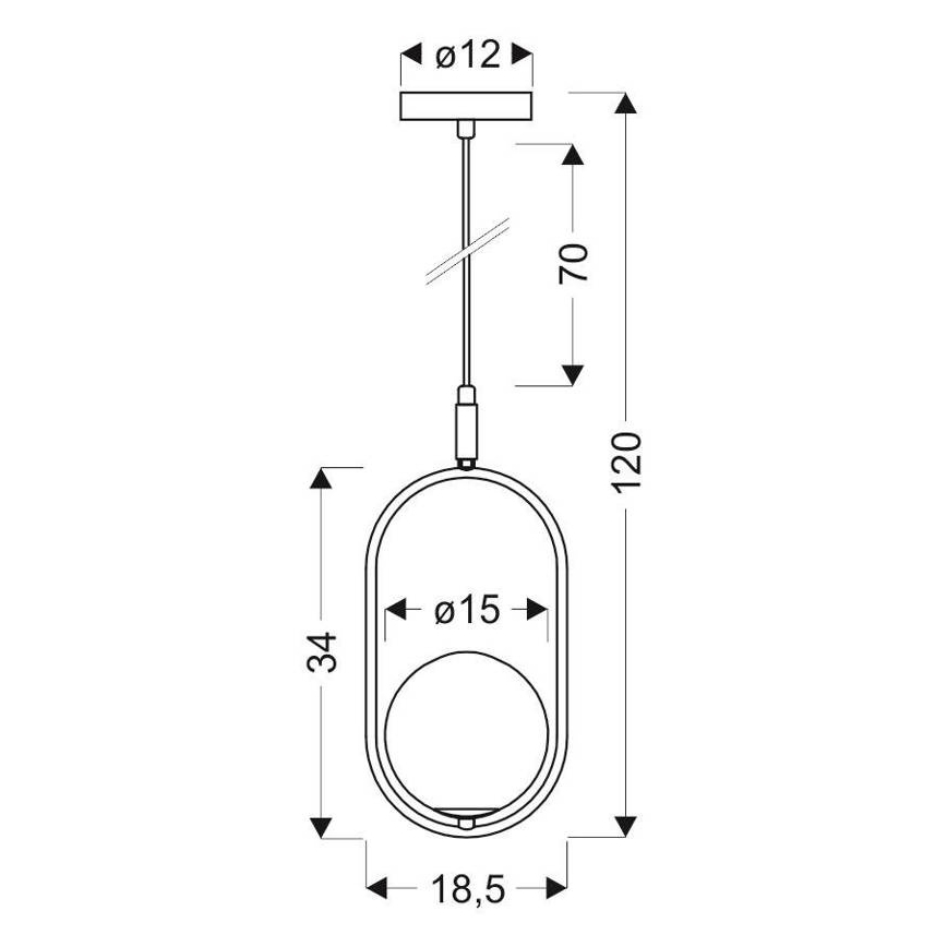 Luster na sajli CORDEL 1xG9/28W/230V crne boje