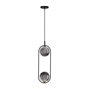 Luster na sajli CORDEL 2xG9/28W/230V crna/zadimljena crna