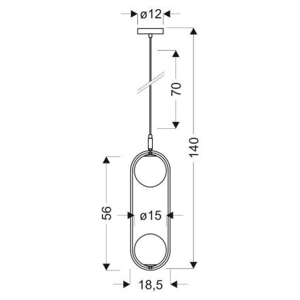 Luster na sajli CORDEL 2xG9/28W/230V sjajni hrom
