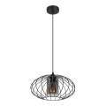 Luster na sajli CORRINI 1xE27/60W/230V, prečnik 34 cm, crna/siva
