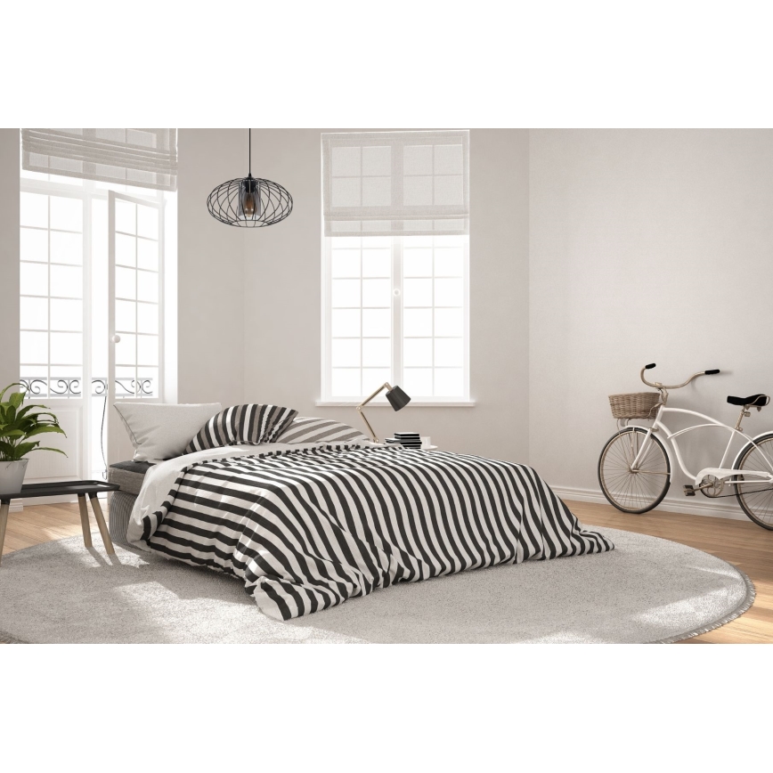 Luster na sajli CORRINI 1xE27/60W/230V, prečnik 34 cm, crna/siva