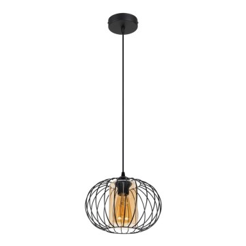 Luster na sajli CORRINI 1xE27/60W/230V Ø 25 cm crna/bež