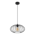 Luster na sajli CORRINI 1xE27/60W/230V Ø 34 cm crna/prozirna